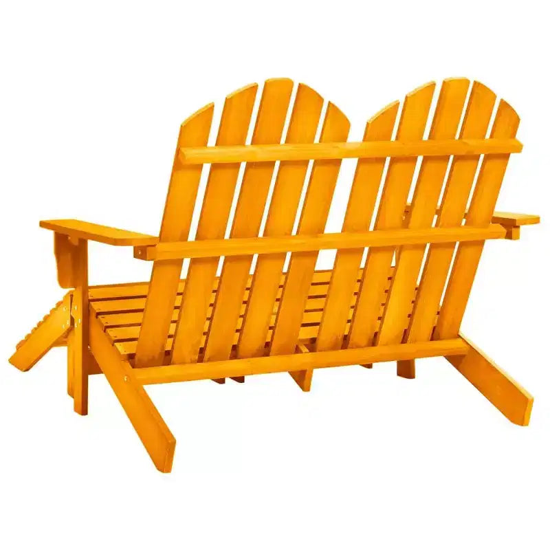 vidaXL 2-Seater Adirondack Chair with Ottomans - Solid Fir Wood - Multiple Colors