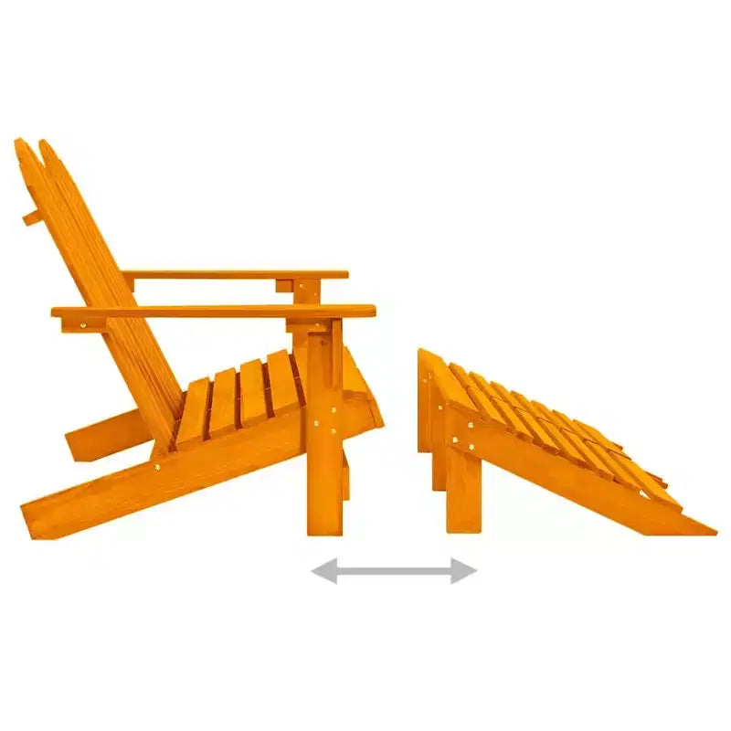vidaXL 2-Seater Adirondack Chair with Ottomans - Solid Fir Wood - Multiple Colors