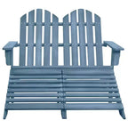 vidaXL 2-Seater Adirondack Chair with Ottomans - Solid Fir Wood - Multiple Colors