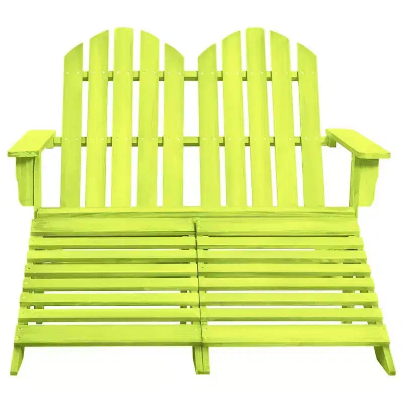 vidaXL Sedia Adirondack a 2 Posti con Poggiapiedi - Legno Massello di Abete - Vari Colori