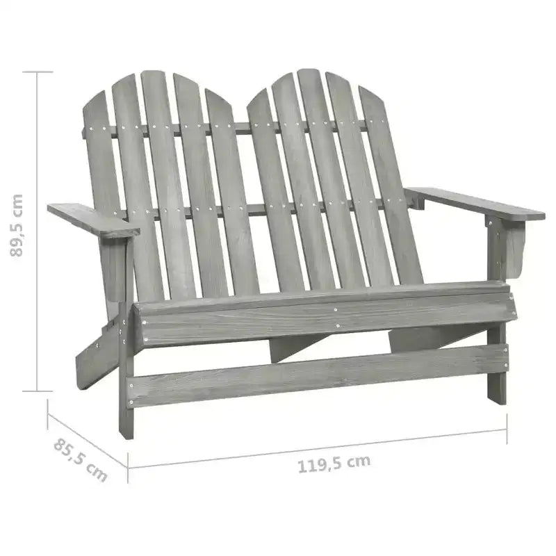 vidaXL 2-Seater Patio Adirondack Chair Outdoor Furniture Seat Solid Wood Fir