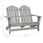 vidaXL 2-Seater Patio Adirondack Chair Outdoor Furniture Seat Solid Wood Fir