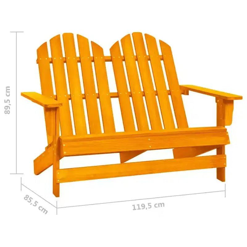 vidaXL 2-Seater Patio Adirondack Chair Outdoor Furniture Seat Solid Wood Fir
