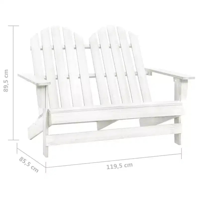 vidaXL 2-Seater Patio Adirondack Chair Outdoor Furniture Seat Solid Wood Fir