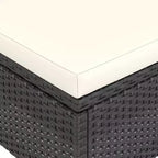 vidaXL Patio Chair and Stool Set Outdoor Lounge Seating 4 Piece Poly Rattan