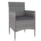 vidaXL Patio Chair and Stool Set Outdoor Lounge Seating 4 Piece Poly Rattan