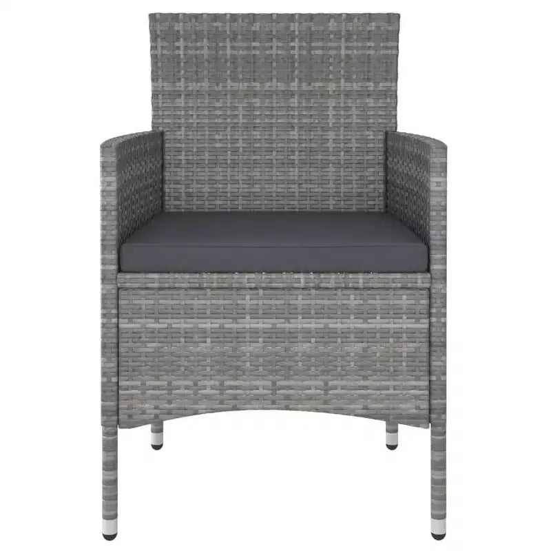 vidaXL Patio Chair and Stool Set Outdoor Lounge Seating 4 Piece Poly Rattan