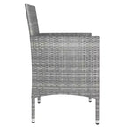 vidaXL Patio Chair and Stool Set Outdoor Lounge Seating 4 Piece Poly Rattan