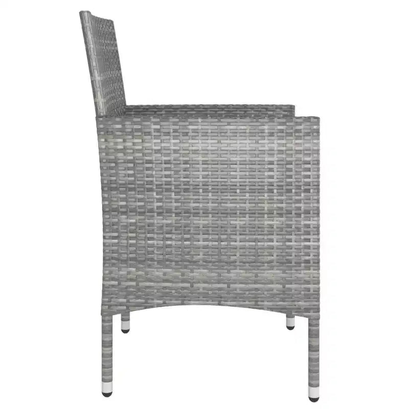 vidaXL Patio Chair and Stool Set Outdoor Lounge Seating 4 Piece Poly Rattan