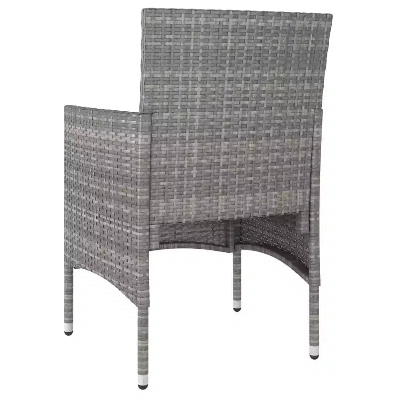 vidaXL Patio Chair and Stool Set Outdoor Lounge Seating 4 Piece Poly Rattan