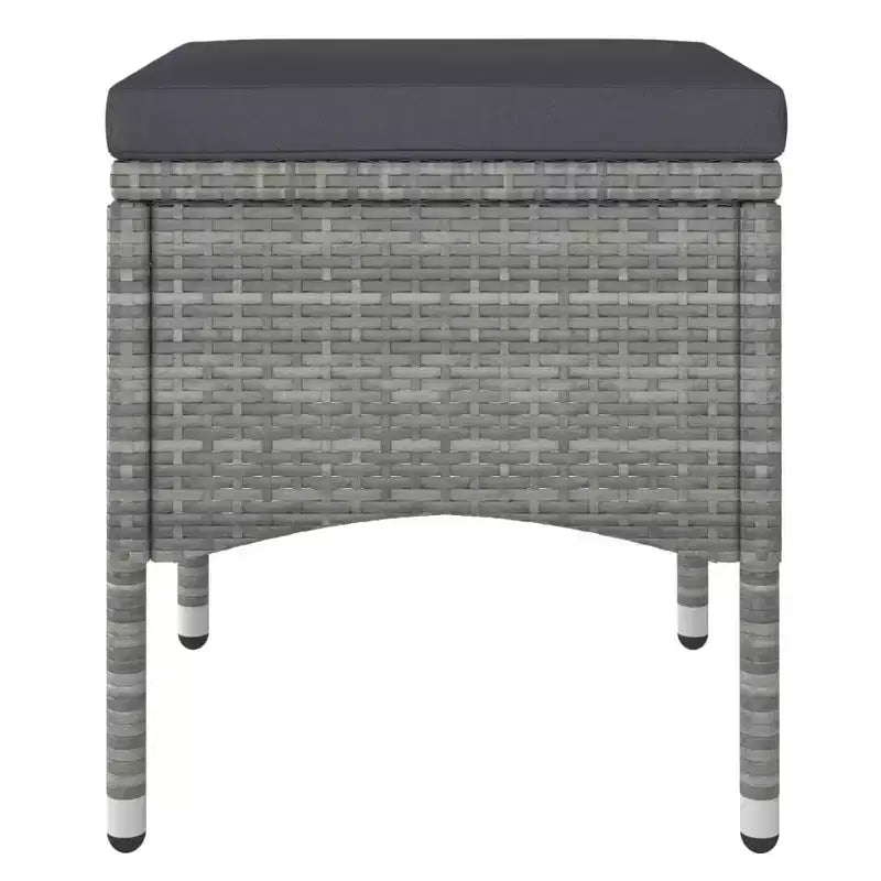 vidaXL Patio Chair and Stool Set Outdoor Lounge Seating 4 Piece Poly Rattan
