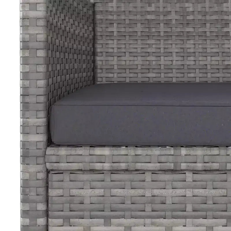 vidaXL Patio Chair and Stool Set Outdoor Lounge Seating 4 Piece Poly Rattan