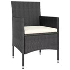 vidaXL Patio Chair and Stool Set Outdoor Lounge Seating 4 Piece Poly Rattan