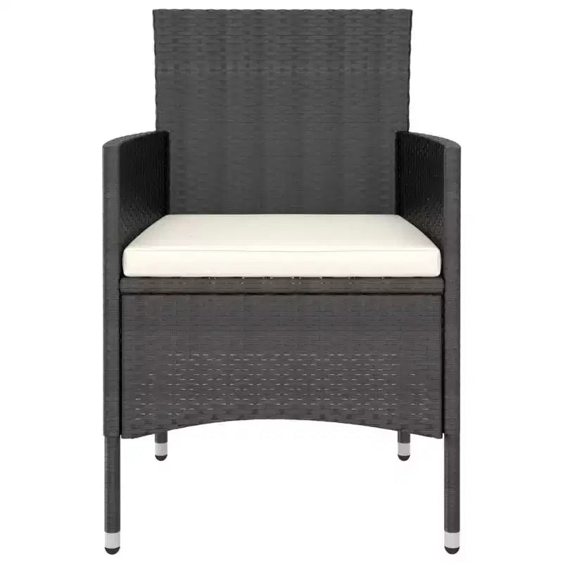 vidaXL Patio Chair and Stool Set Outdoor Lounge Seating 4 Piece Poly Rattan