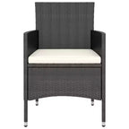 vidaXL Patio Chair and Stool Set Outdoor Lounge Seating 4 Piece Poly Rattan