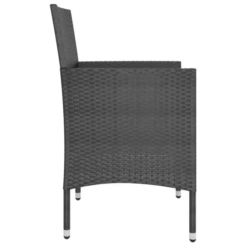 vidaXL Patio Chair and Stool Set Outdoor Lounge Seating 4 Piece Poly Rattan