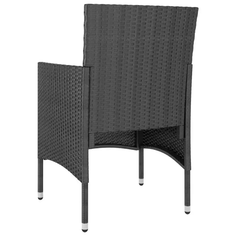 vidaXL Patio Chair and Stool Set Outdoor Lounge Seating 4 Piece Poly Rattan