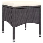 vidaXL Patio Chair and Stool Set Outdoor Lounge Seating 4 Piece Poly Rattan