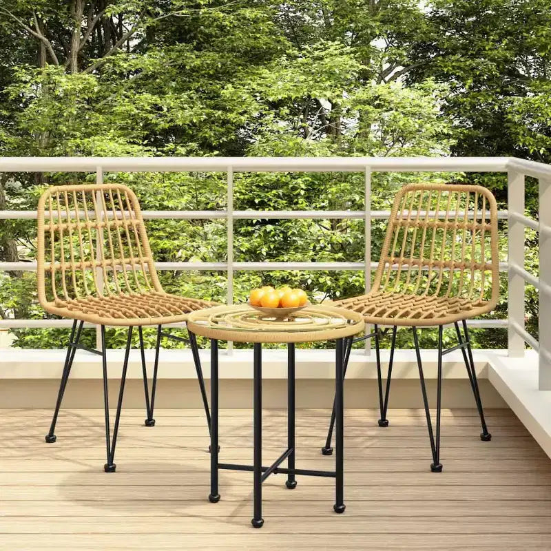 vidaXL Set of Outdoor Dining Chairs with Rattan Style