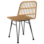 vidaXL Set of Outdoor Dining Chairs with Rattan Style
