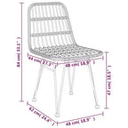 vidaXL Set of Outdoor Dining Chairs with Rattan Style