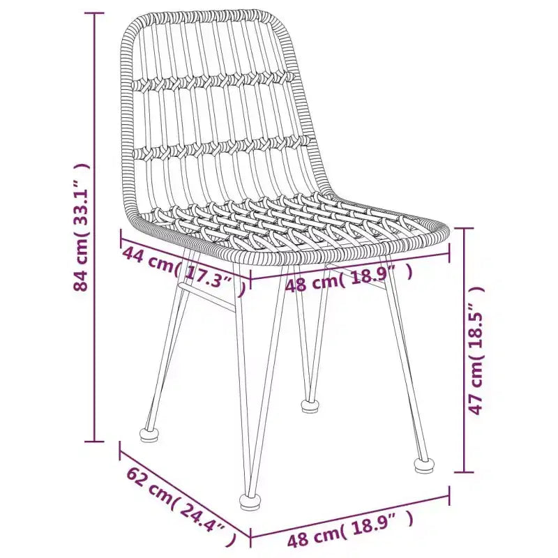 vidaXL Set of Outdoor Dining Chairs with Rattan Style