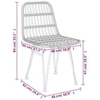 vidaXL Set of Outdoor Dining Chairs with Rattan Style