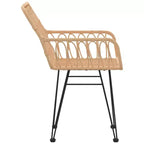 vidaXL Garden Chairs Set of 2 with Armrests, PE Rattan