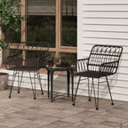 vidaXL Garden Chairs Set of 2 with Armrests, PE Rattan