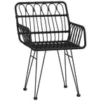 vidaXL Garden Chairs Set of 2 with Armrests, PE Rattan
