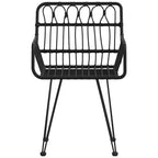 vidaXL Garden Chairs Set of 2 with Armrests, PE Rattan