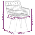 vidaXL Garden Chairs Set of 2 with Armrests, PE Rattan