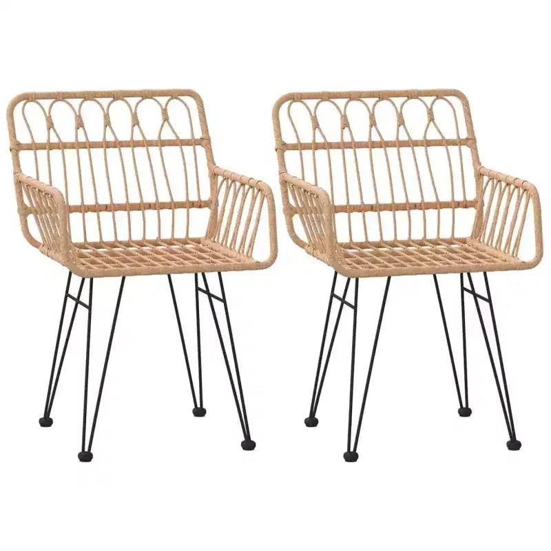 vidaXL Sedie da Giardino con Braccioli, 2 pz, in Rattan Sintetico