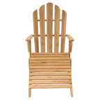 vidaXL Folding Adirondack Chair Patio Lawn Chair with Footrest Solid Wood Teak