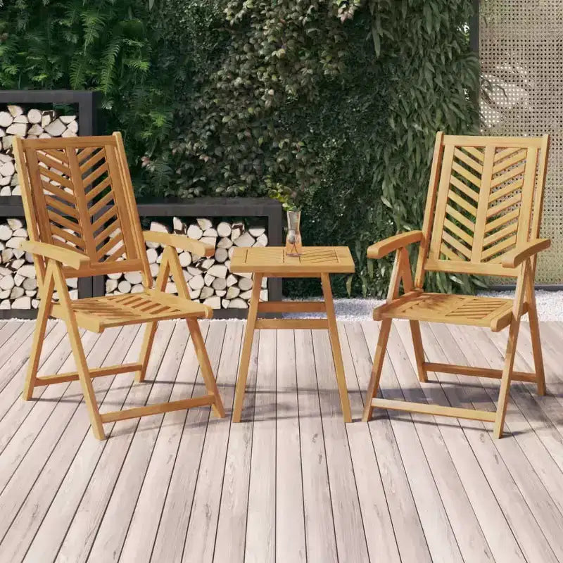 vidaXL Garden Chair Solid Acacia Wood Recliner Outdoor Seating Furniture