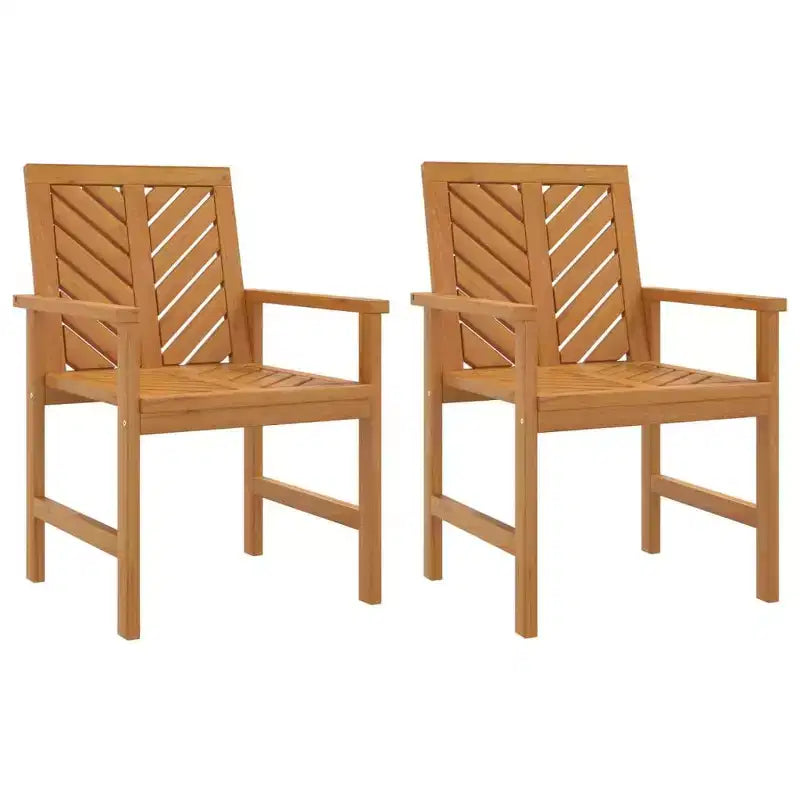 vidaXL Dining Chair Natural Solid Acacia Wood Outdoor Garden Terrace Seating