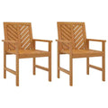 vidaXL Dining Chair Natural Solid Acacia Wood Outdoor Garden Terrace Seating
