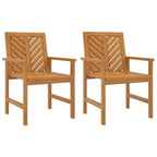 vidaXL Dining Chair Natural Solid Acacia Wood Outdoor Garden Terrace Seating