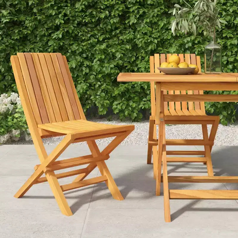 vidaXL Teak Folding Garden Chairs for Outdoor Use