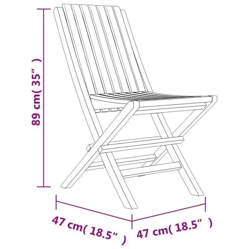 vidaXL Teak Folding Garden Chairs for Outdoor Use