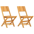 vidaXL Set of 2 Folding Garden Chairs in Solid Teak Wood