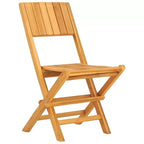 vidaXL Set of 2 Folding Garden Chairs in Solid Teak Wood