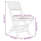 vidaXL Set of 2 Folding Garden Chairs in Solid Teak Wood