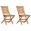 vidaXL Folding Garden Chair Set of 2 Teak Solid teak wood Standard