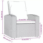 vidaXL Garden Reclining Chair PE Rattan Single Sofa