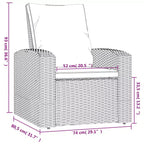 vidaXL Garden Reclining Chair PE Rattan Single Sofa