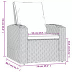 vidaXL Garden Reclining Chair PE Rattan Single Sofa