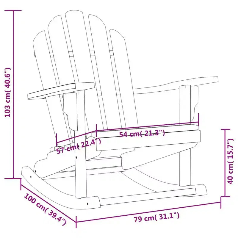 vidaXL Garden Adirondack Rocking Chairs 2 pcs Solid Teak Outdoor Furniture