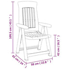 vidaXL Outdoor Reclining Chairs - Lightweight and Adjustable 2 pcs