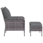 vidaXL Garden Lounge Chair with Cushions and Footstool